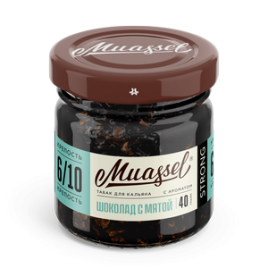 Табак для кальяна Muassel Strong 6/10 - Шоколад с мятой 40 г