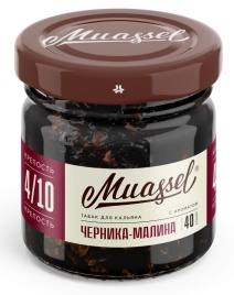 Табак для кальяна Muassel 4/10 - Blueberries Raspberries Черника-малина, 40 гр