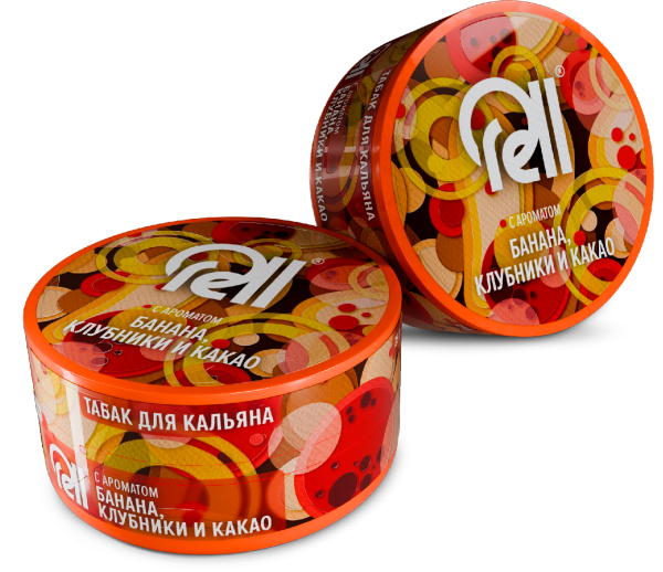 Табак для кальяна RELL Банан, клубника и какао, 25 гр фото 1