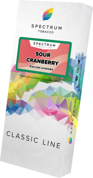 Табак для кальяна Spectrum Classic Sour Cranberry, 100 гр фото 1