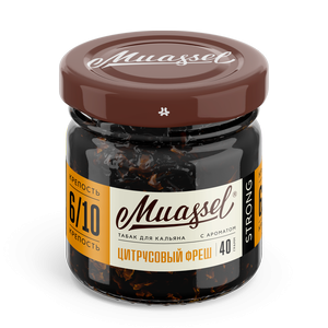 Табак для кальяна Muassel Strong 6/10 - Citrus Fresh Цитрусовый фреш 40 г фото 1