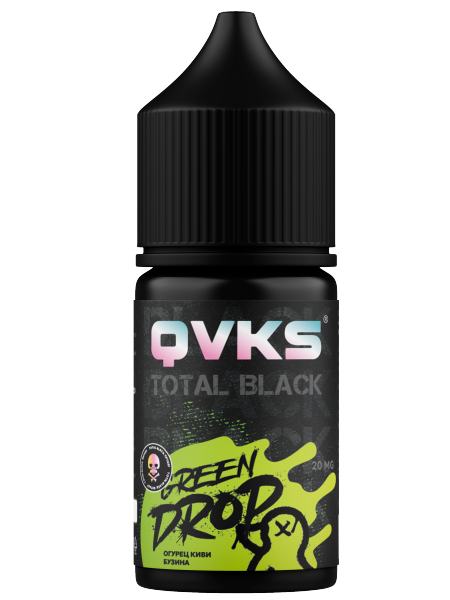 Ароматизатор QVKS TOTAL BLACK Огурец Киви Бузина, 14 мл фото 1