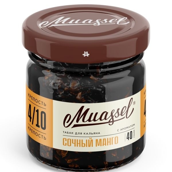 Табак для кальяна Muassel 4/10 - Juicy Mango Сочный манго 40 г фото 1