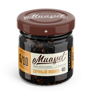 Табак для кальяна Muassel Strong 6/10 - Juicy Mango Сочный манго 40 г фото 1